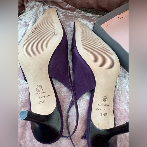 🍁Ann Taylor Violet Suede Sling-backs - Picture 8 of 10